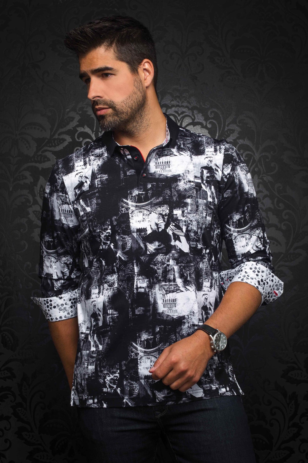 Polo manches longues AU NOIR (BLACK - 20019) MODÈLE: MARITZA