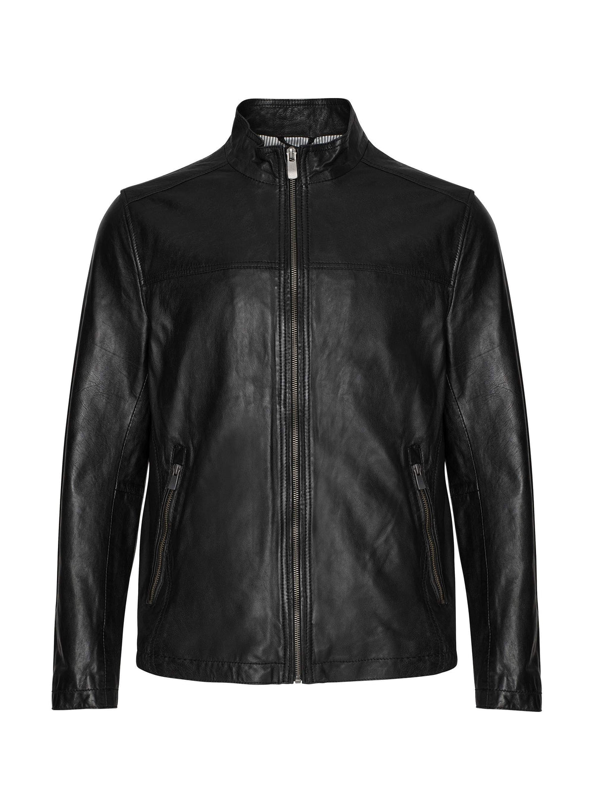 Manteau cuir LUCIO (NOIR - 20175) MODÈLE: LUCIO