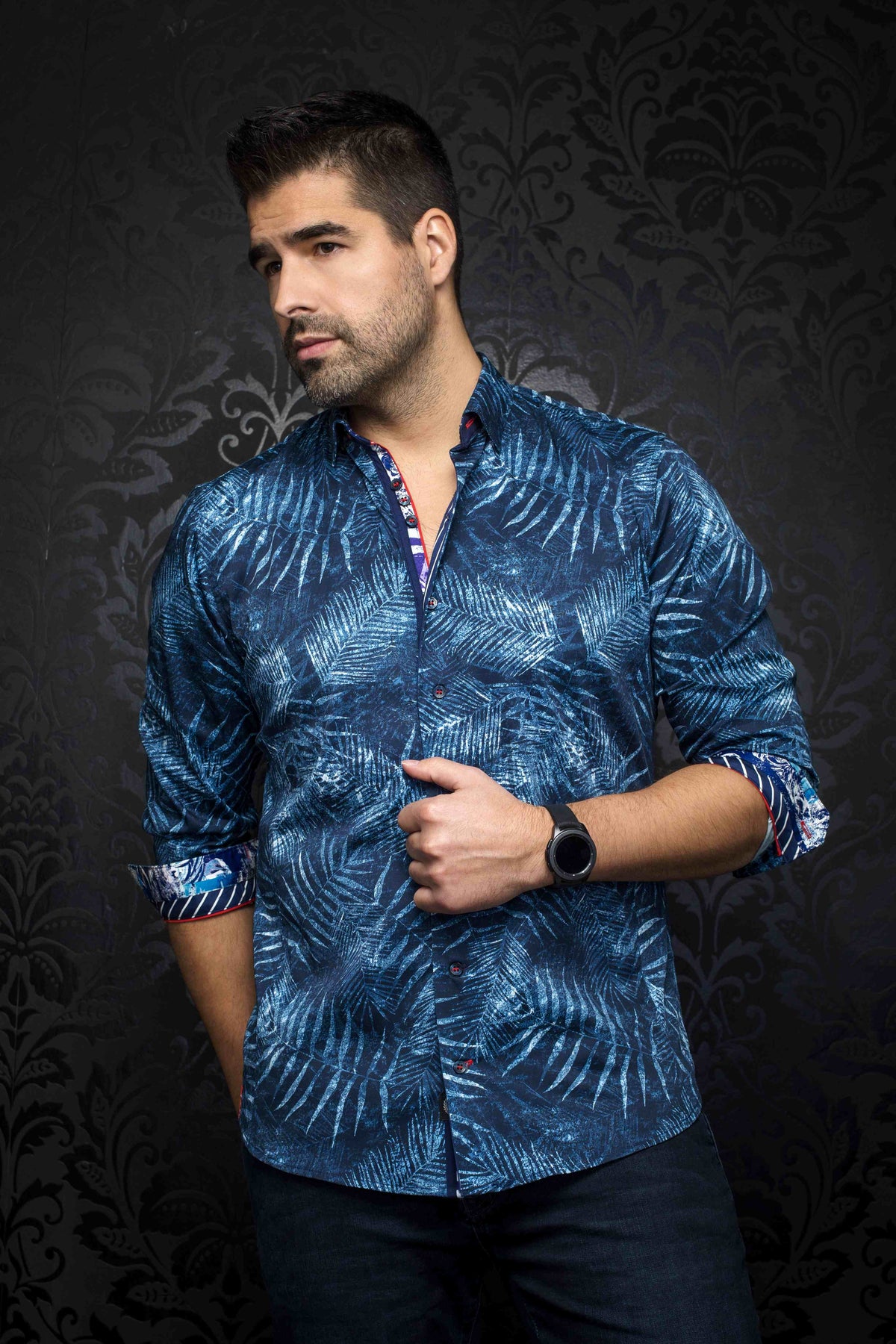 230101-Chemise AU NOIR ARECA (NAVY - 230101) MODÈLE: ARECA