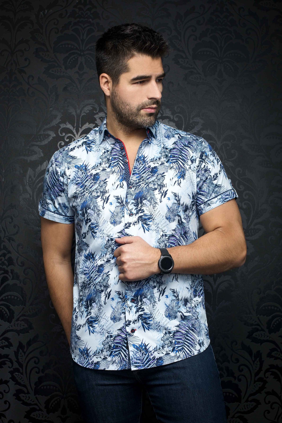 230171-Chemise AU NOIR MELLONI (SS) (LIGHT/BLUE - 230171) MODÈLE: MELLONI (SS)