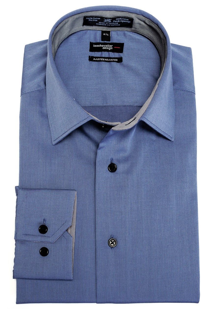 230272-Chemise habillé pour homme LÉO CHEVALIER (16-INSIGNIABLUE - 230272) MODÈLE: 225161