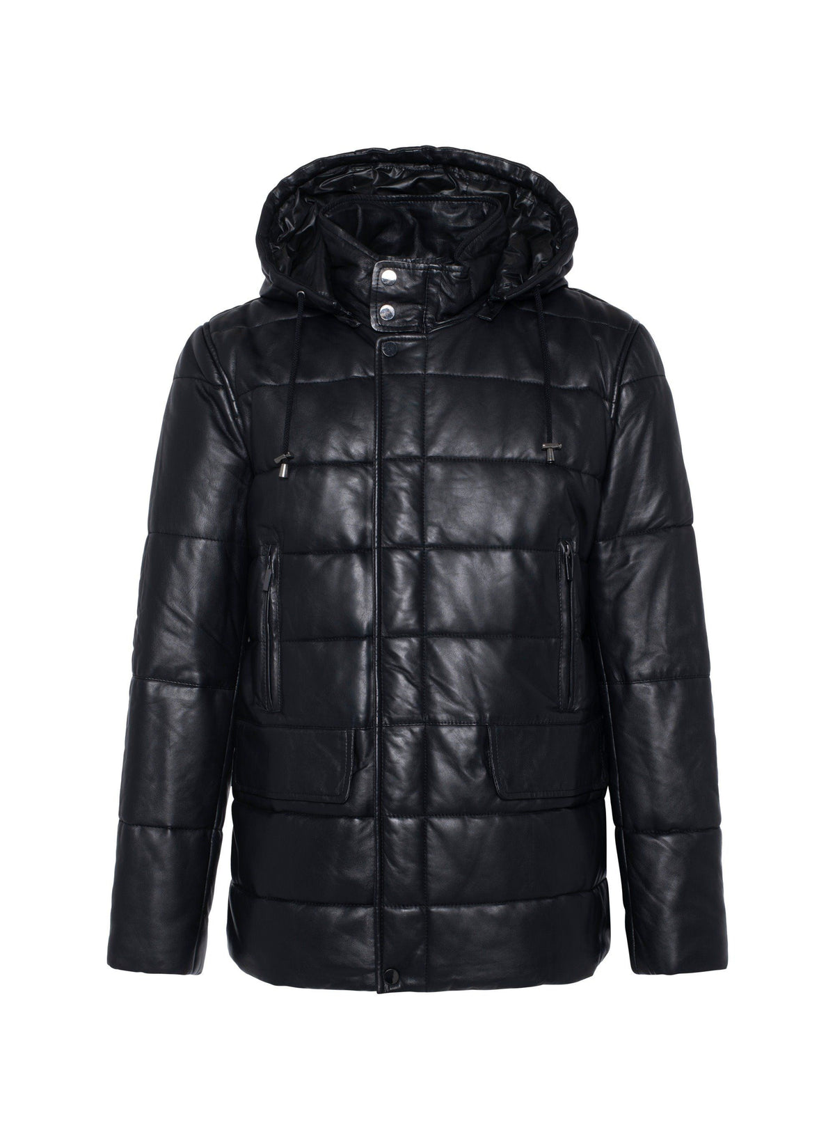 Cuir 3/4 matelassé avec capuchon REGENCY (NOIR - 230386) MODÈLE: CLIFTON