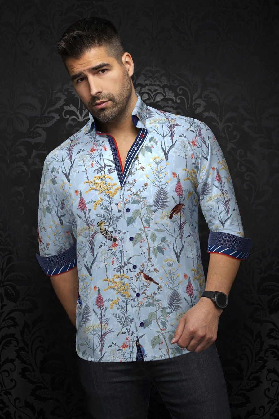 Chemise AU NOIR manches longues (LT.BLUE - 240776) MODÈLE: BRASI