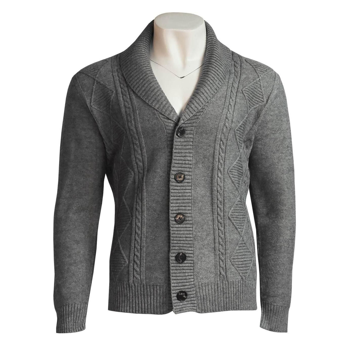 Cardigan col chale à boutons MARCO (GRIS MIX - 241182) MODÈLE: C1513