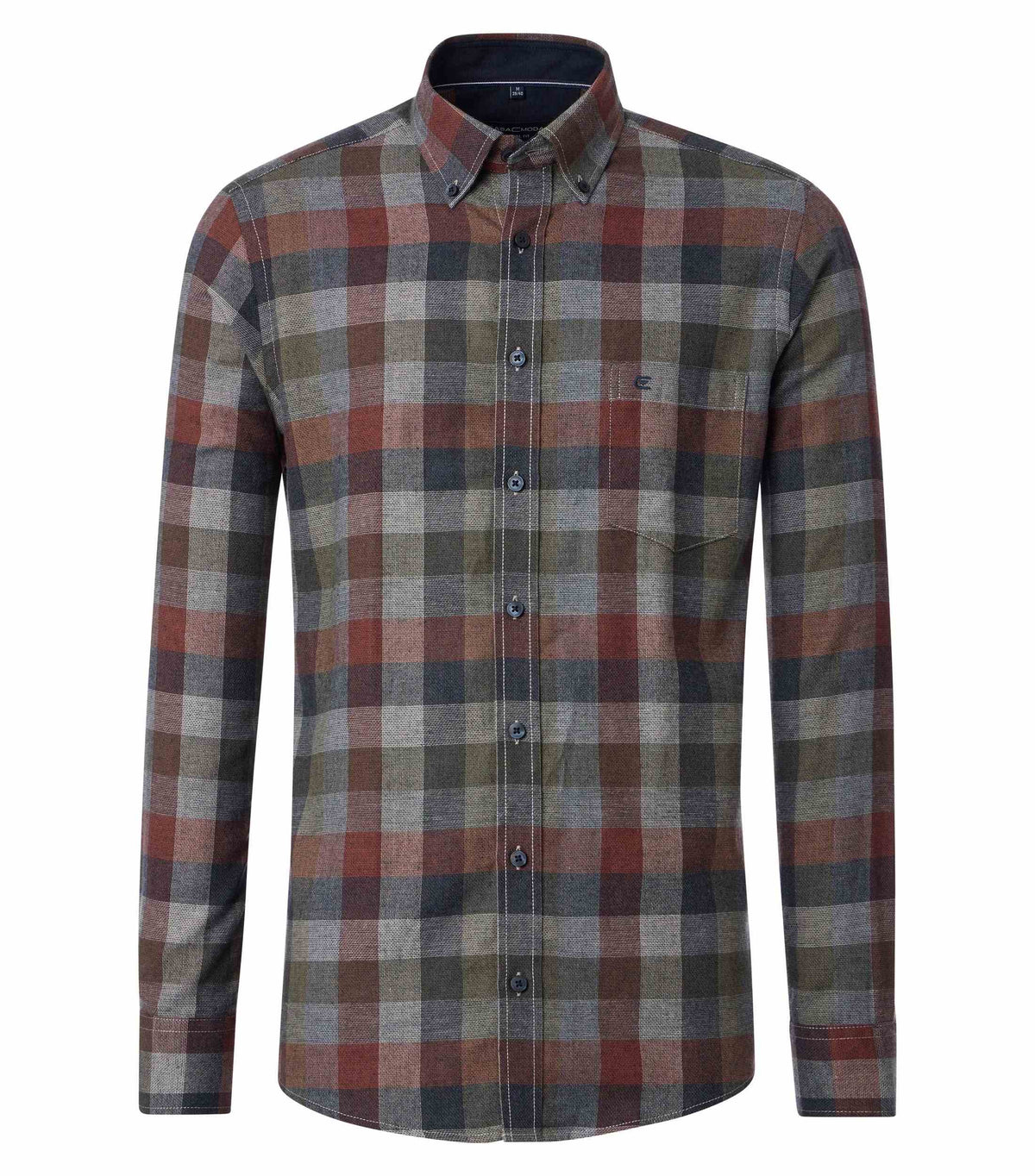 Chemise sport manches longues en flanel CASA-MODA (453-OLIVE - 241260) MODÈLE: 444305700