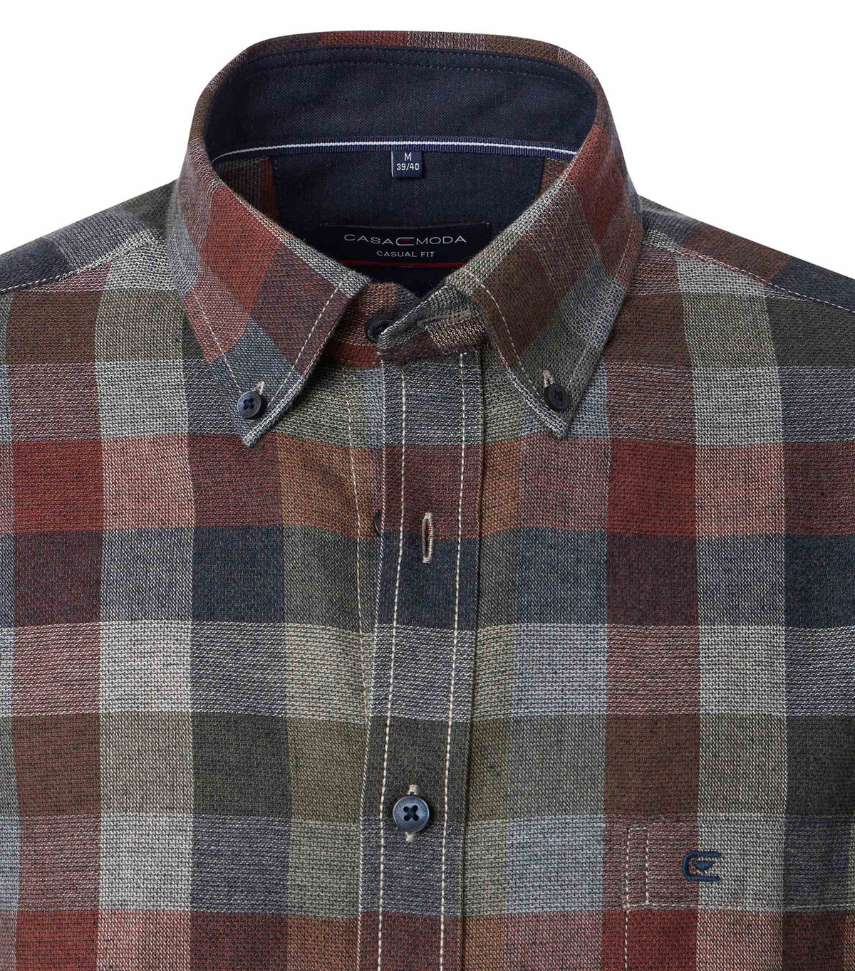 Chemise sport manches longues en flanel CASA-MODA (453-OLIVE - 241260) MODÈLE: 444305700