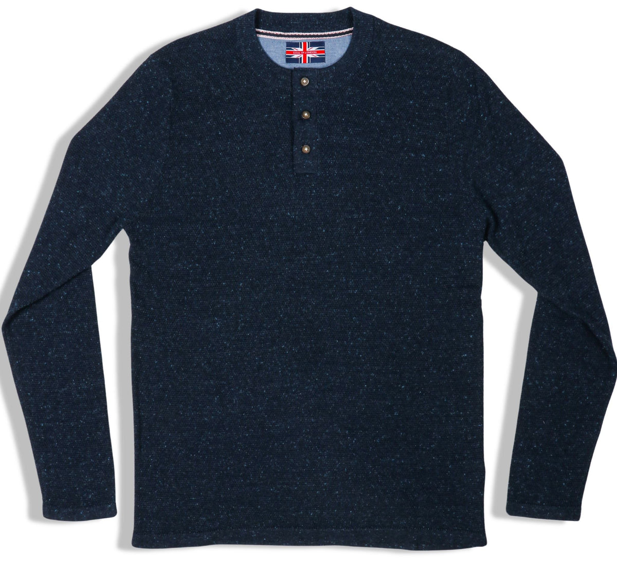 Chandail tricot col rond à bouton SOUL of LONDON (401-MARINE - 241436) MODÈLE: SOSW242317