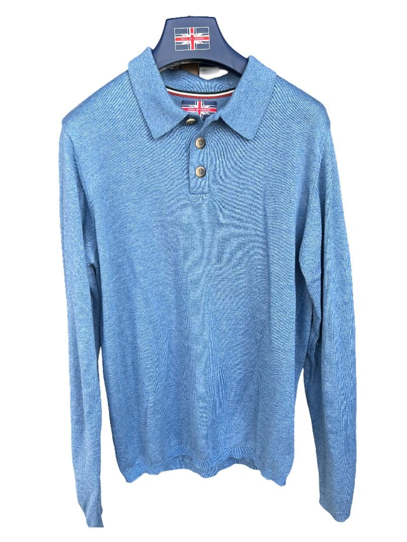 Polo manches longues SOUL of LONDON (400-BLEU - 241438) MODÈLE: SOSW242344