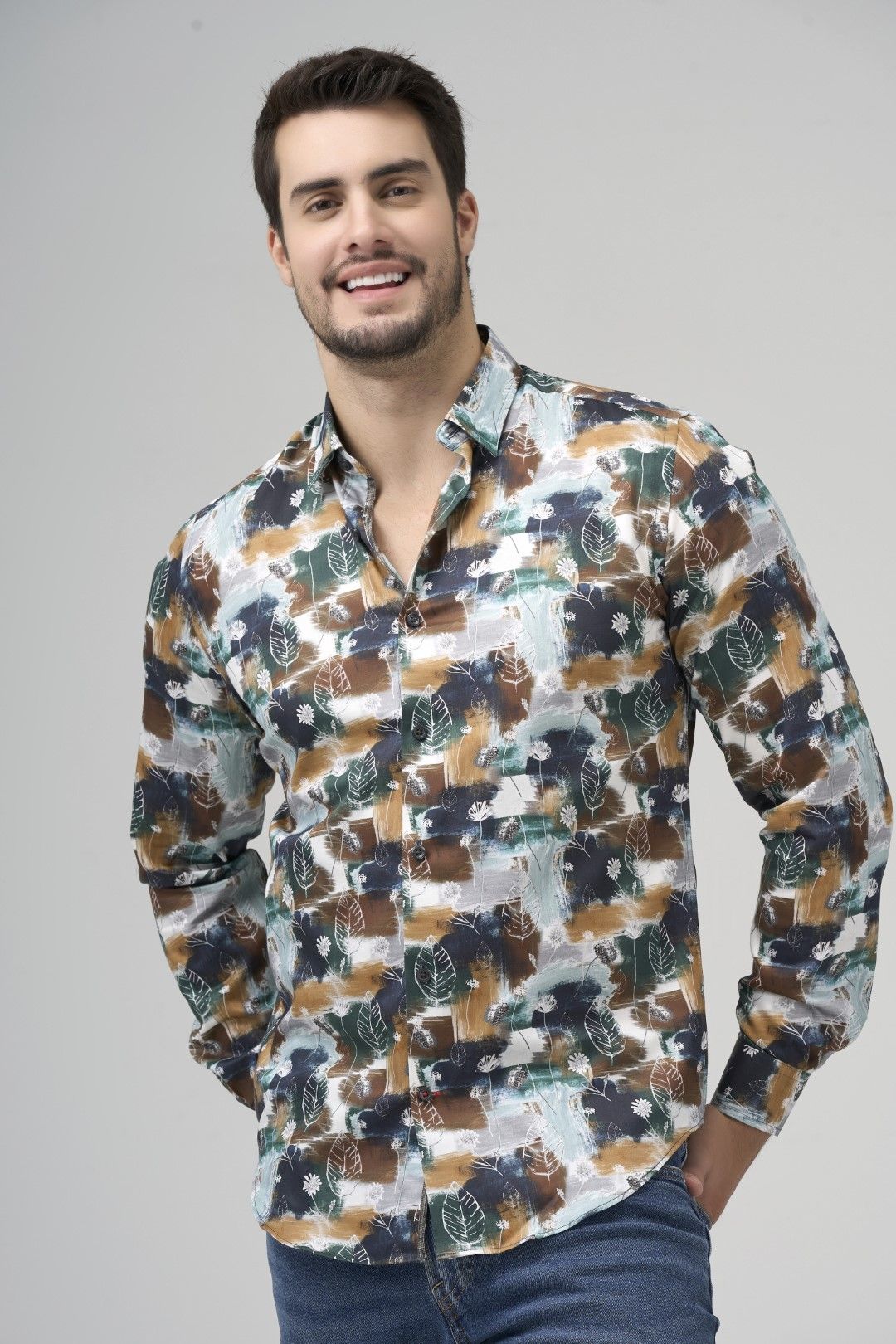 Chemise sport manches longues LEO CHEVALIER (54-MOSS - 241440) MODÈLE: 623221