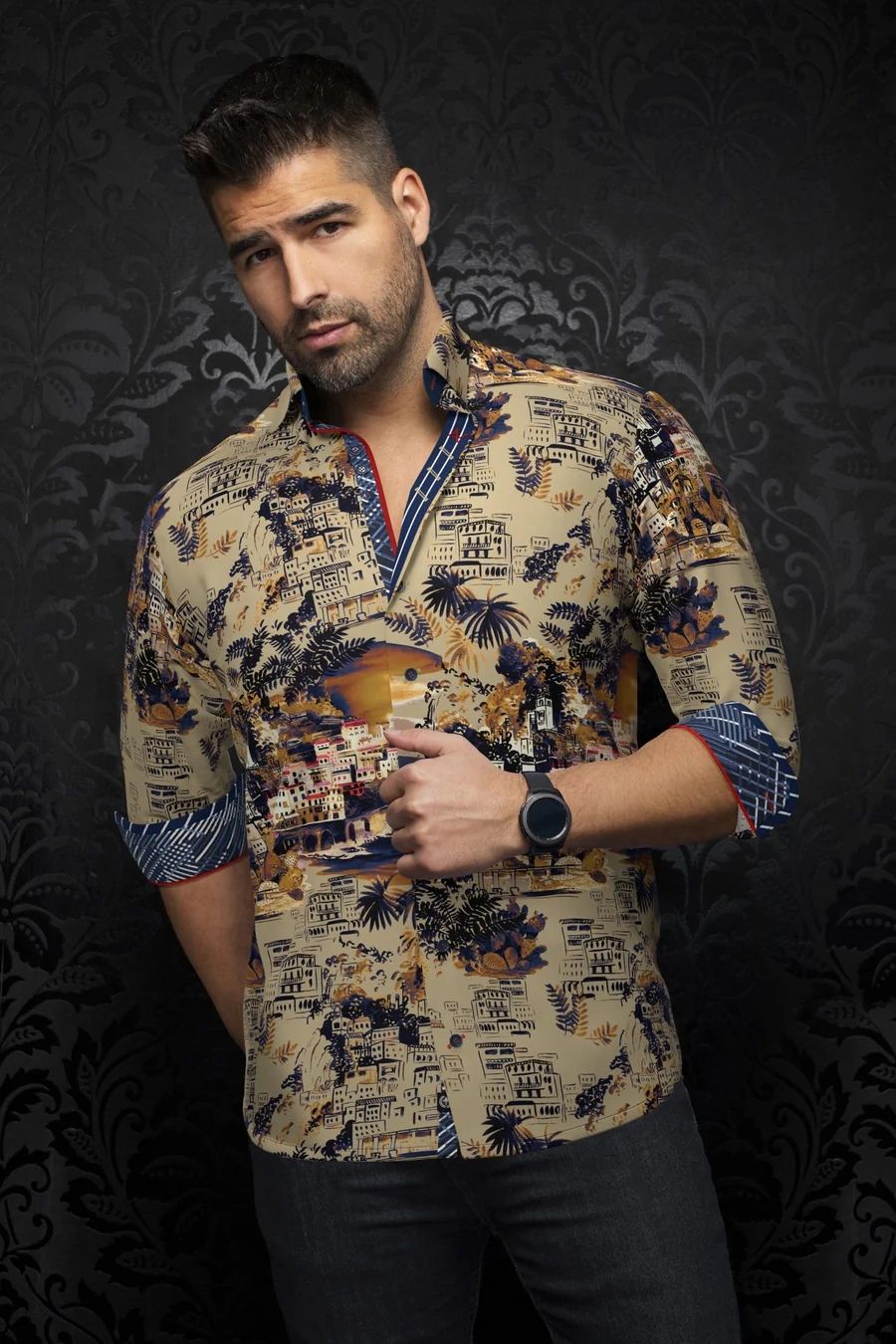 Chemise sport manches longues AU NOIR (STONE - 251831) MODÈLE: NEVERA