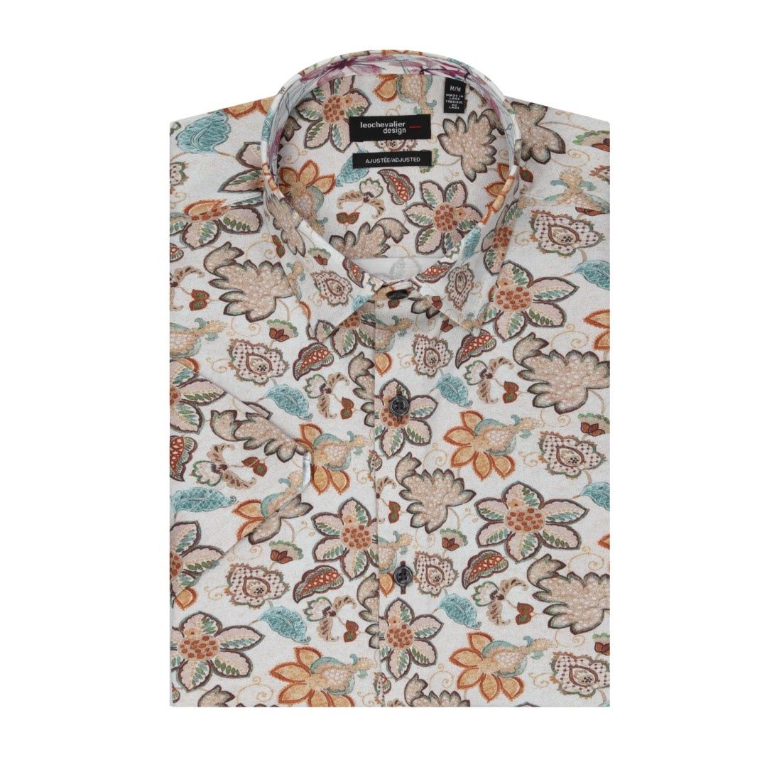 Chemise sport manches courtes LEO CHEVALIER (22-SABLE - 251892) MODÈLE: 624238