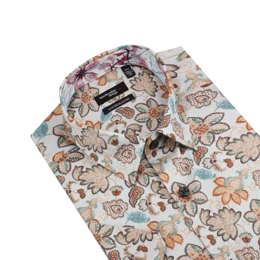 Chemise sport manches courtes LEO CHEVALIER (22-SABLE - 251892) MODÈLE: 624238