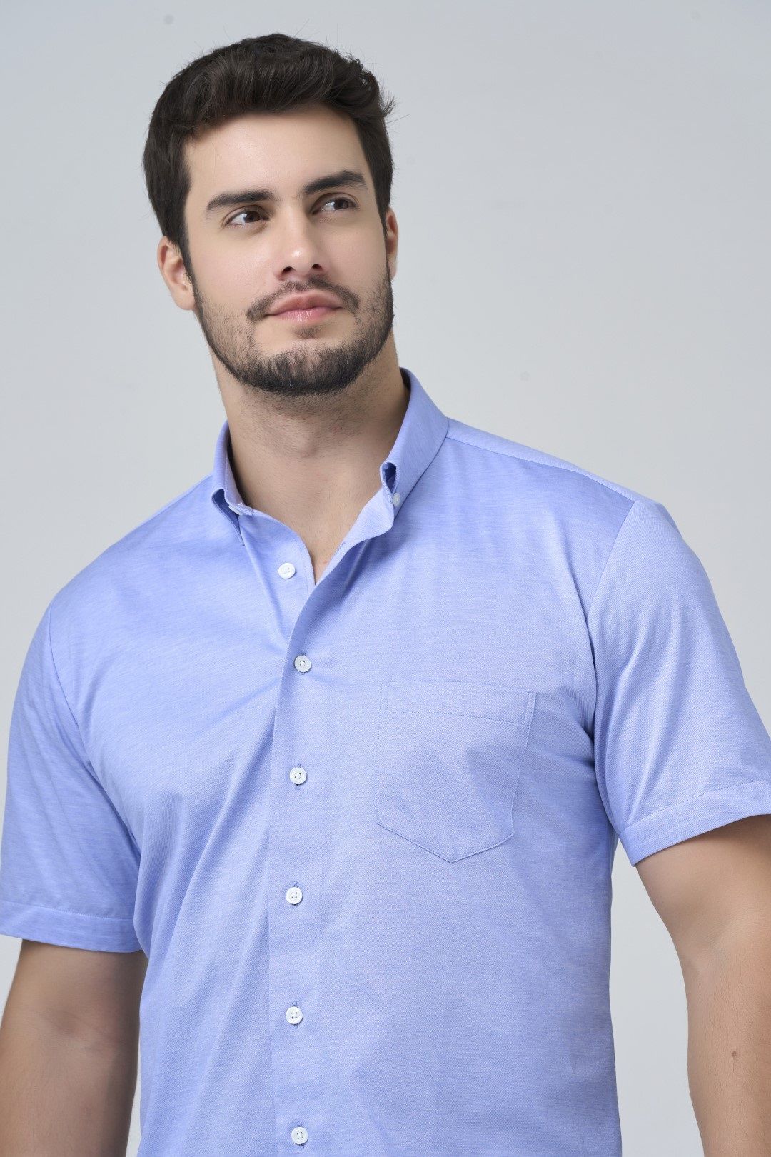 Chemise sport manches courtes LEO CHEVALIER (16-BLEU - 251893) MODÈLE: 624339