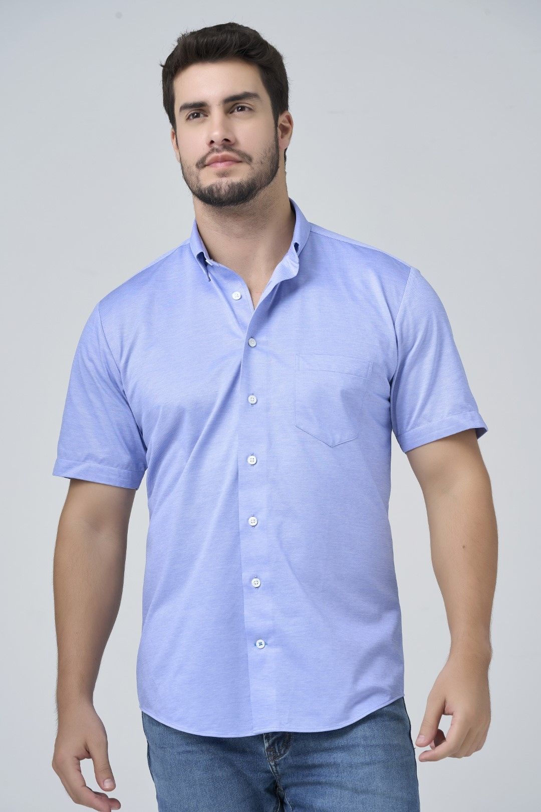 Chemise sport manches courtes LEO CHEVALIER (16-BLEU - 251893) MODÈLE: 624339