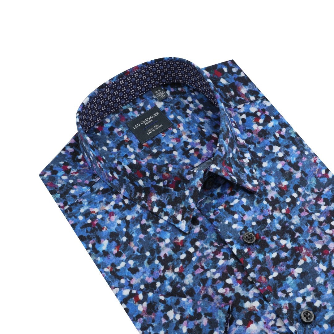 Chemise sport manches courtes LEO CHEVALIER (16-BLEU - 251894) MODÈLE: 624362