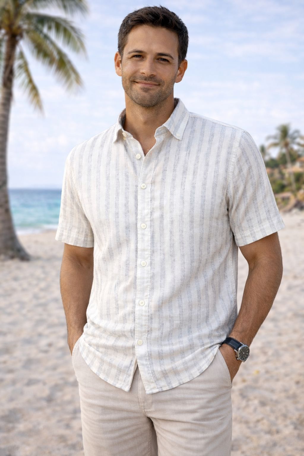 Chemise sport manches courtes LOIS (85-WHITE - 251911) MODÈLE: 1252