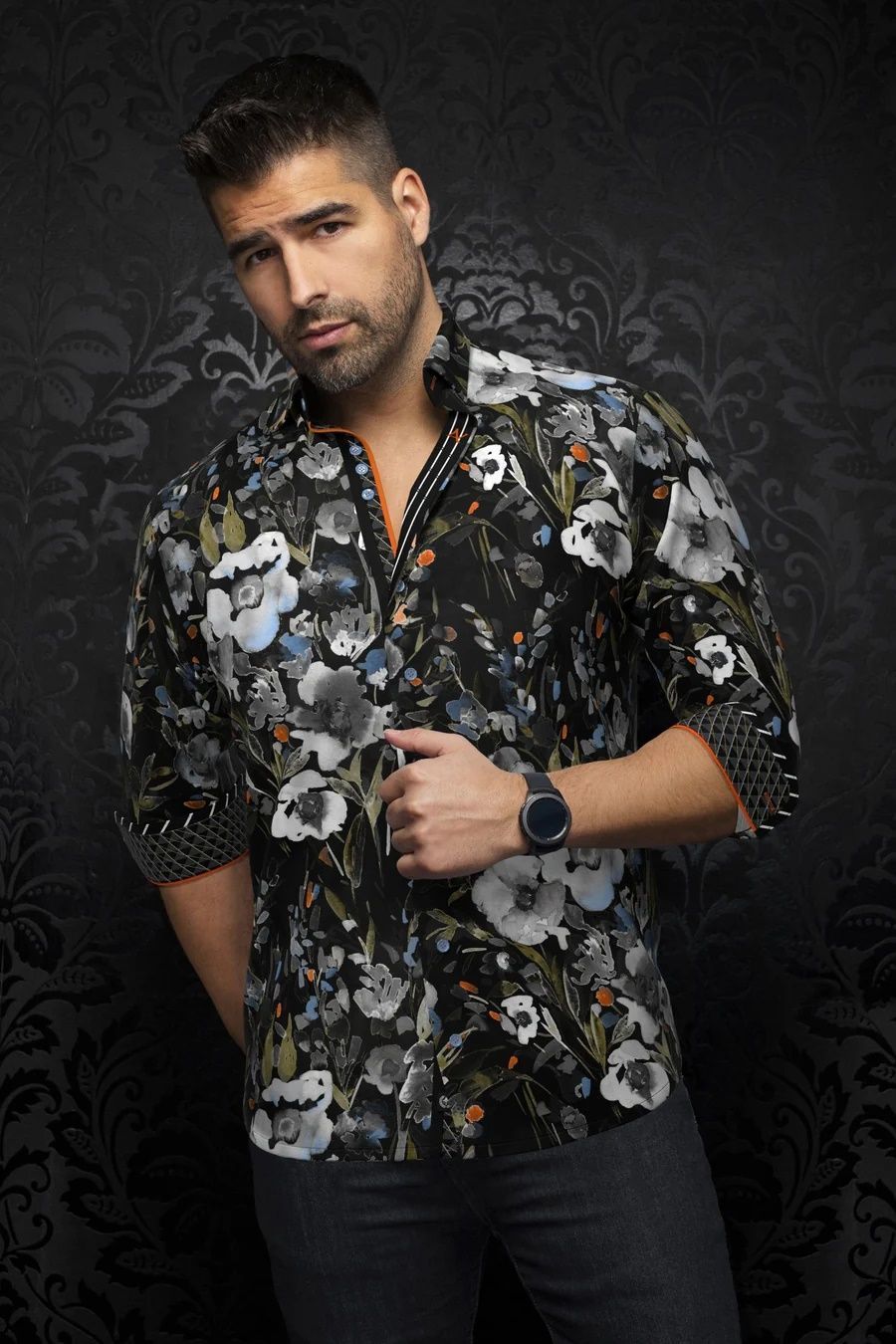 Chemise sport manches longues AU NOIR (NOIR - 251985) MODÈLE: SANFORD