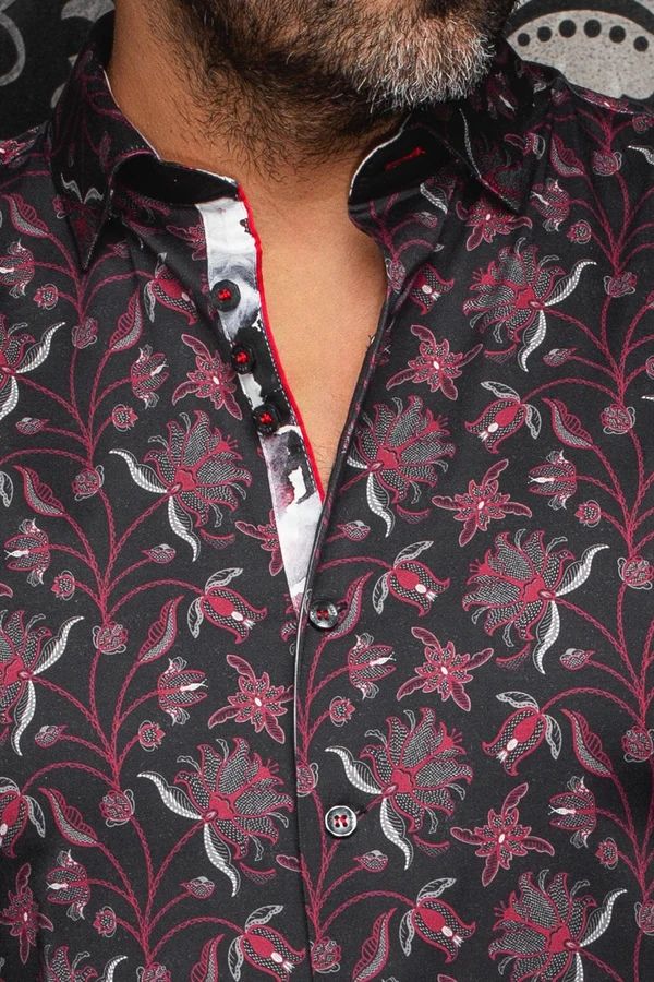 Chemise sport manches longues AU NOIR (BOURGOGNE - 252027) MODÈLE: GALLOWAY
