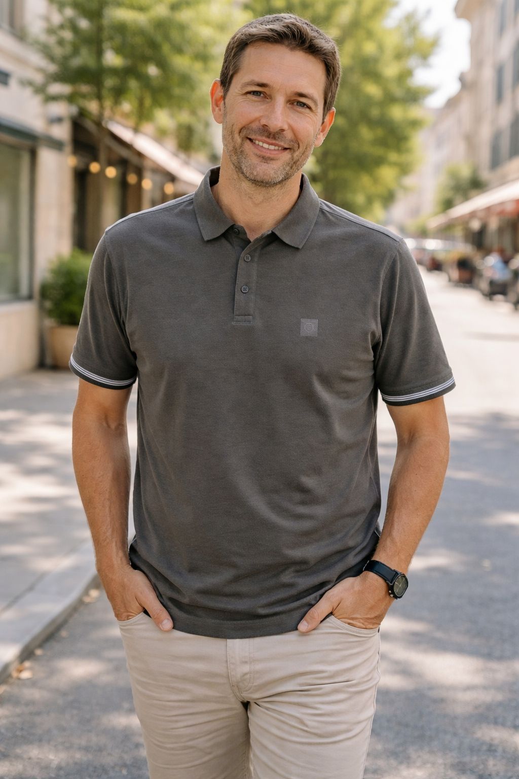 Polo manches courtes PROJEK (GRIS - 262388) MODÈLE: PB5709