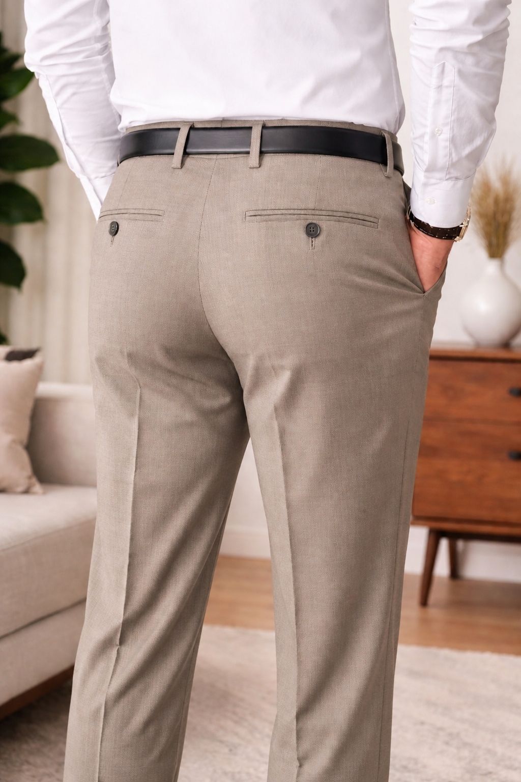 Pantalon habillé avec ceinture extensible J.BRAXX (260-TAUPE - 262429) MODÈLE: M23232081