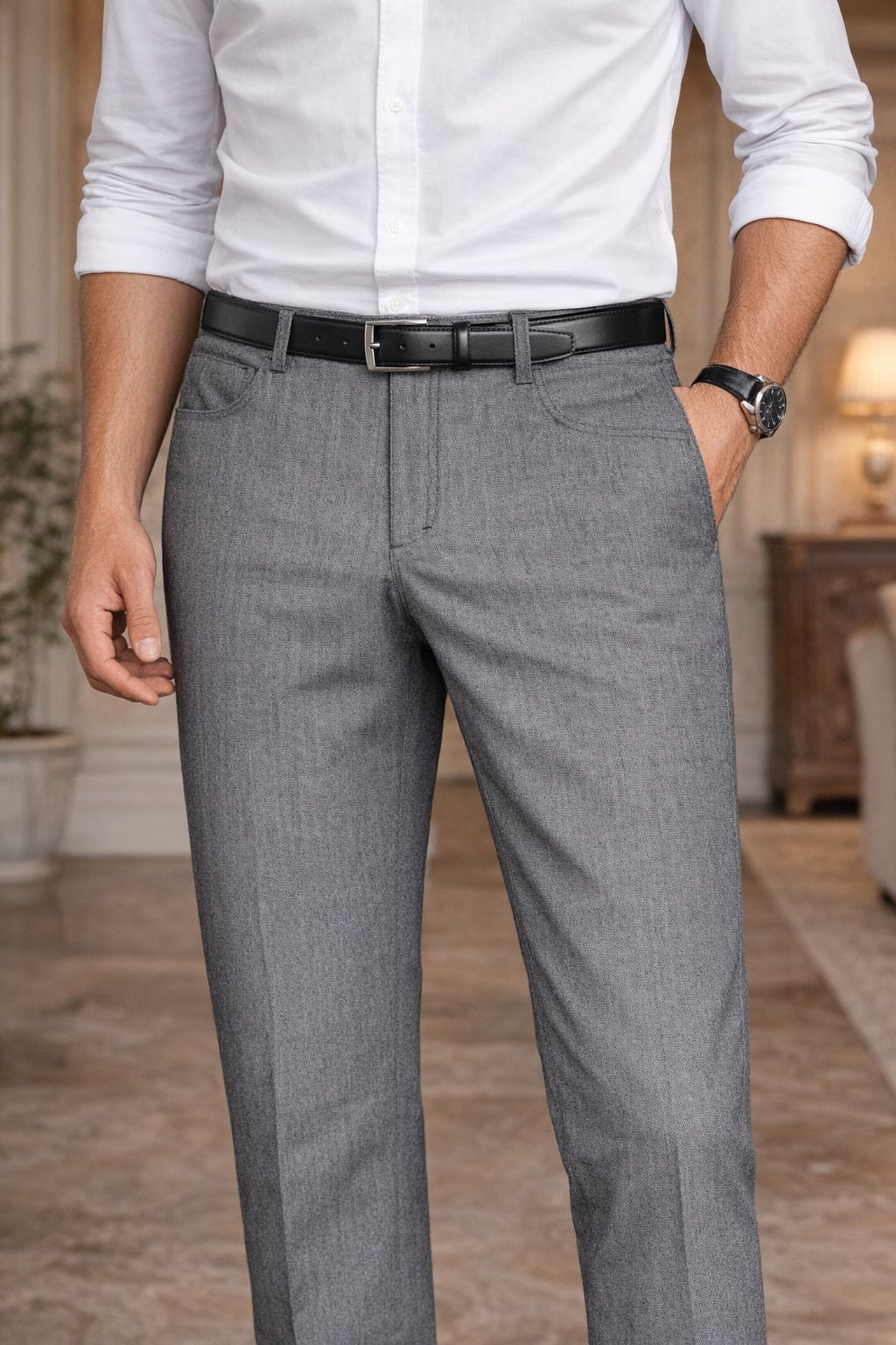 Pantalon sport 5 poches BERTINI (018-CHARCOAL MIX - 262437) MODÈLE: M2147E059