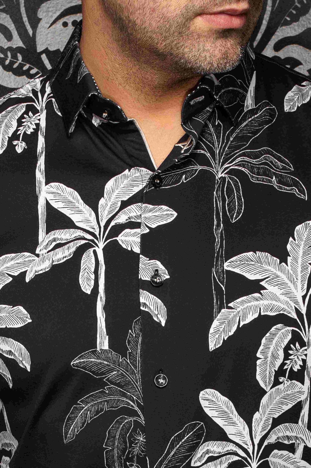CHEMISE MANCHES LONGUES AU NOIR (BLACK - 262489) MODÈLE: PALMWAVE