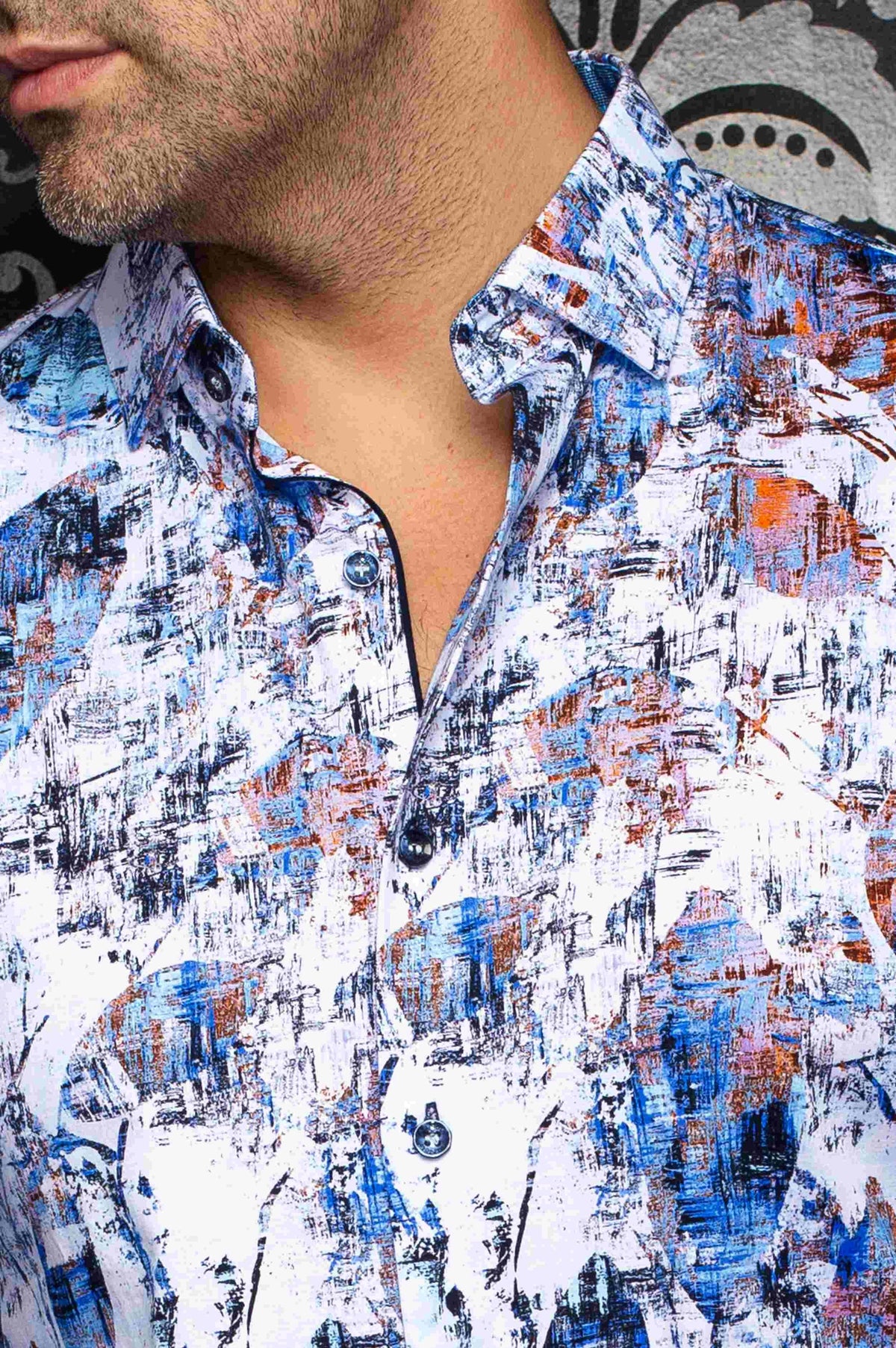 CHEMISE MANCHES LONGUES AU NOIR (WHITE/MULTI - 262491) MODÈLE: RAY