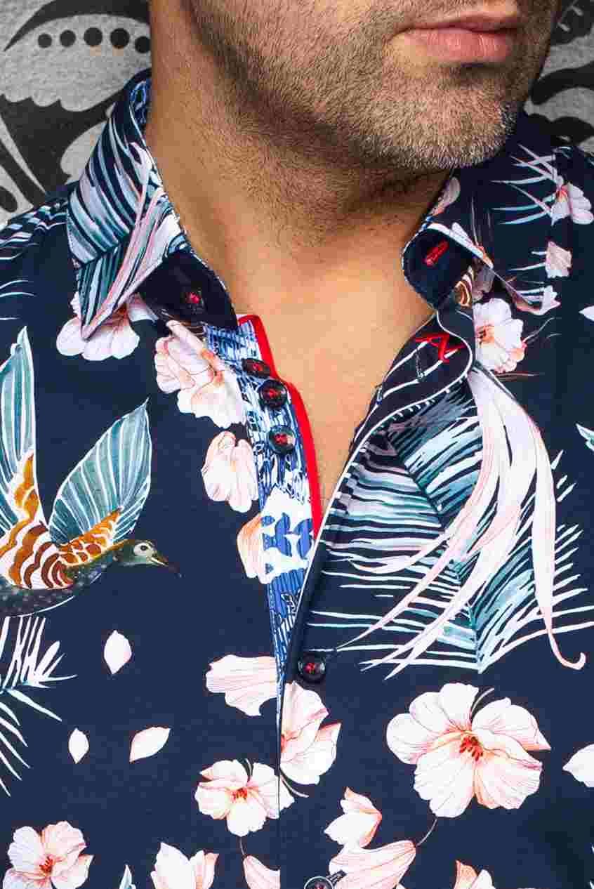 CHEMISE MANCHES COURTES AU NOIR (NAVY - 262494) MODÈLE: BRASILIA (SS)
