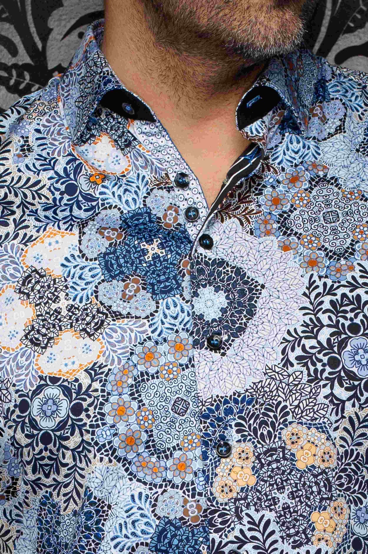 Chemise manches longues AU NOIR (BLEU - 262570) MODÈLE: ASHAR
