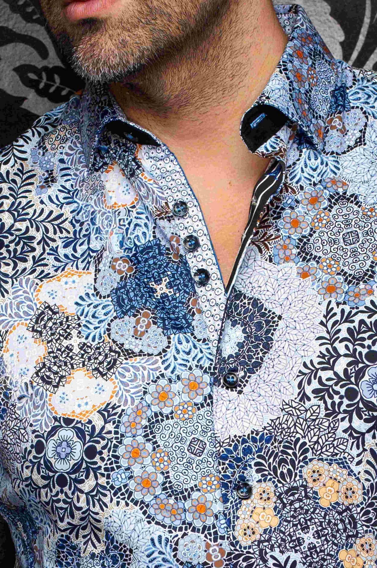 Chemise manches longues AU NOIR (BLEU - 262570) MODÈLE: ASHAR