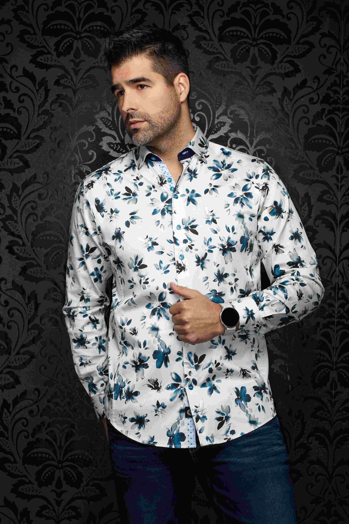 Chemise Manches Longues AU NOIR (BEIGE - 262572) MODÈLE: AMARO