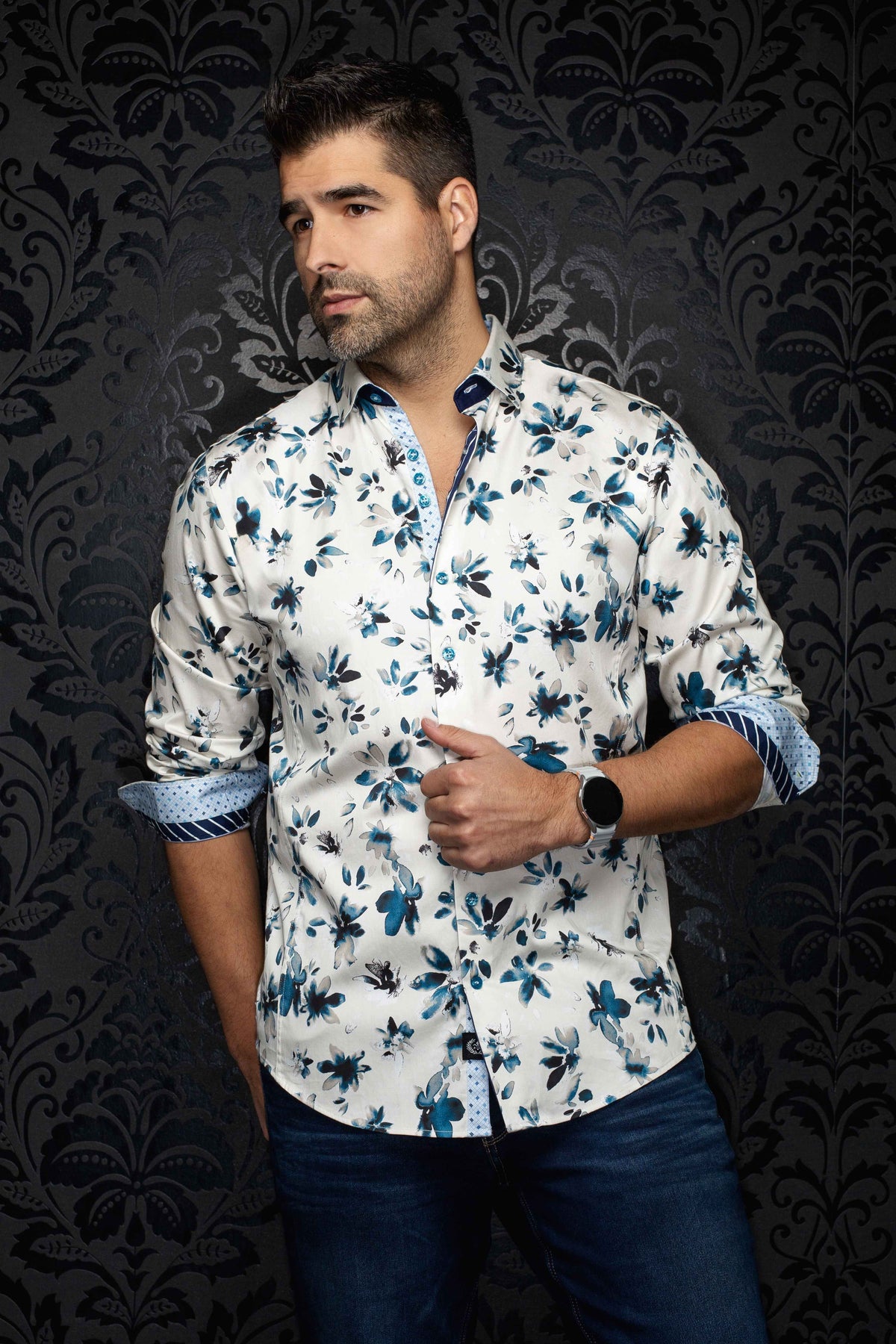 Chemise Manches Longues AU NOIR (BEIGE - 262572) MODÈLE: AMARO