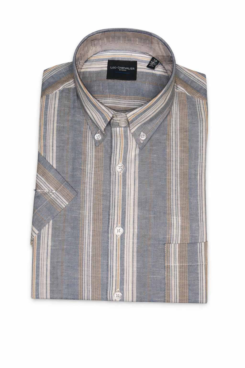 Chemise sport manches courtes LEO CHEVALIER (13-LTBLUE - 262605) MODÈLE: 626310