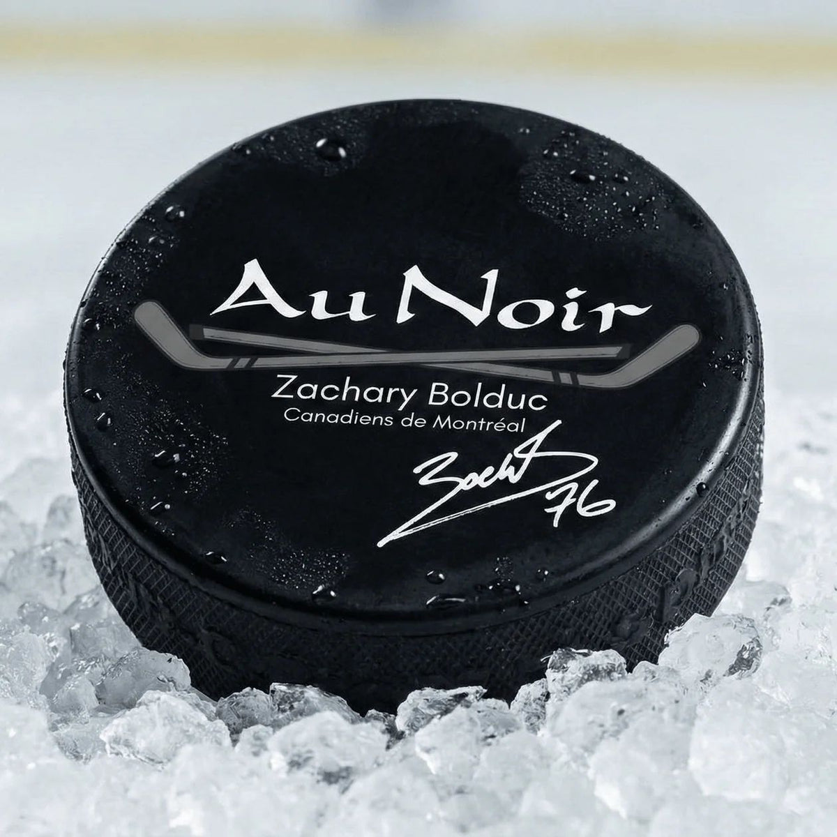 Rondelle Hockey signature imprimée ZACHARY BOLDUC (NOIR - 262637) MODÈLE: Rondelle Hockey