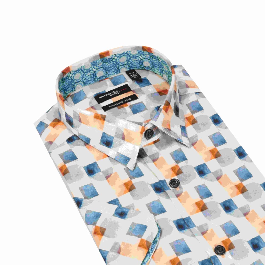 Chemise Manches Courtes LEO CHEVALIER (16-BLEU - 262666) MODÈLE: 626217