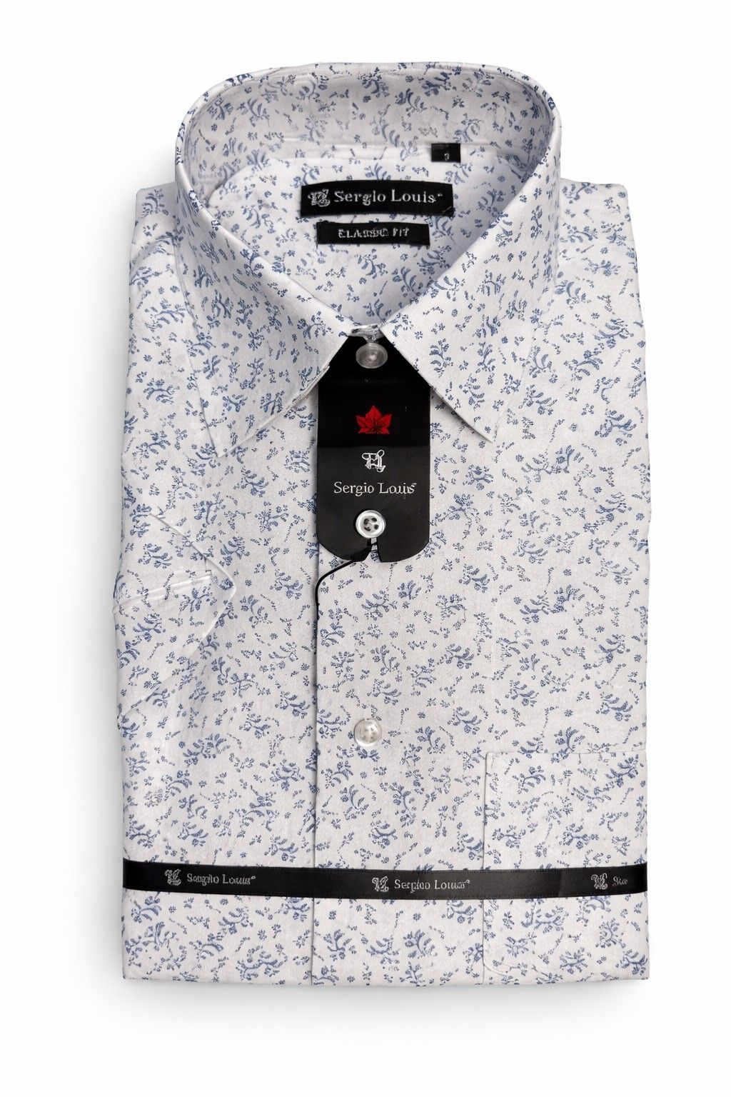 Chemise Manches Courtes SERGIO LOUIS (BLANC/MARINE - 262674) MODÈLE: YS-56479K
