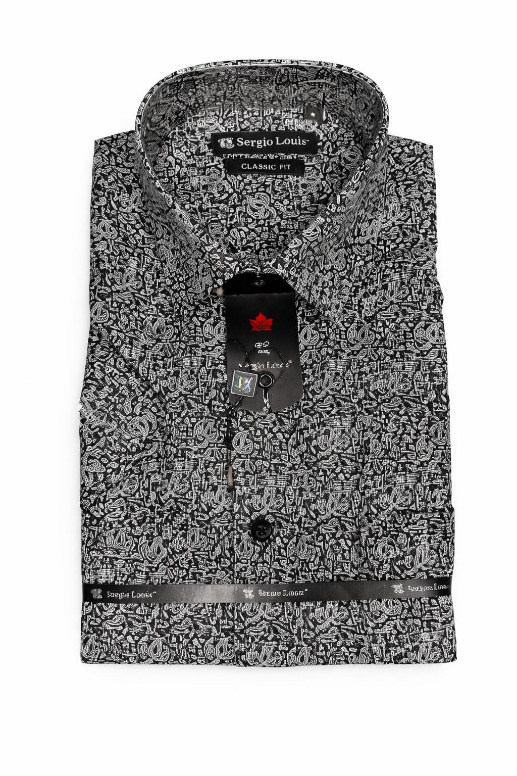 Chemise Manches Courtes SERGIO LOUIS (001-NOIR - 262677) MODÈLE: YS-56483K