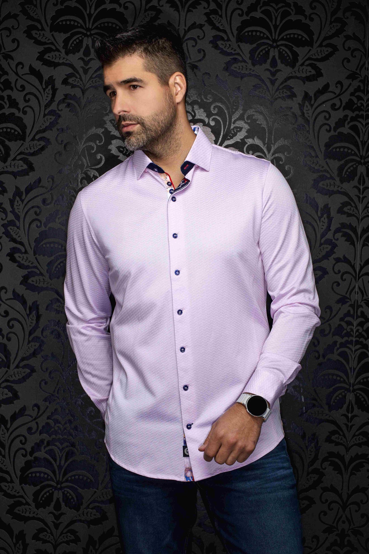 Chemise sport extensible manches longues AU NOIR (PINK - 262697) MODÈLE: IRONBARK