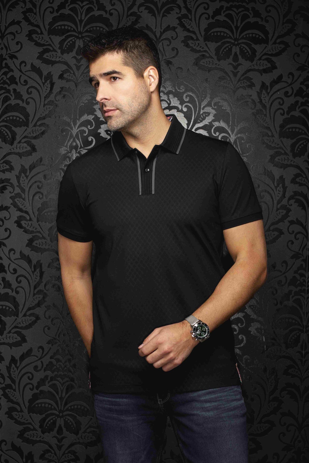 Polo manches courtes AU NOIR (NOIR - 262699) MODÈLE: KAAN