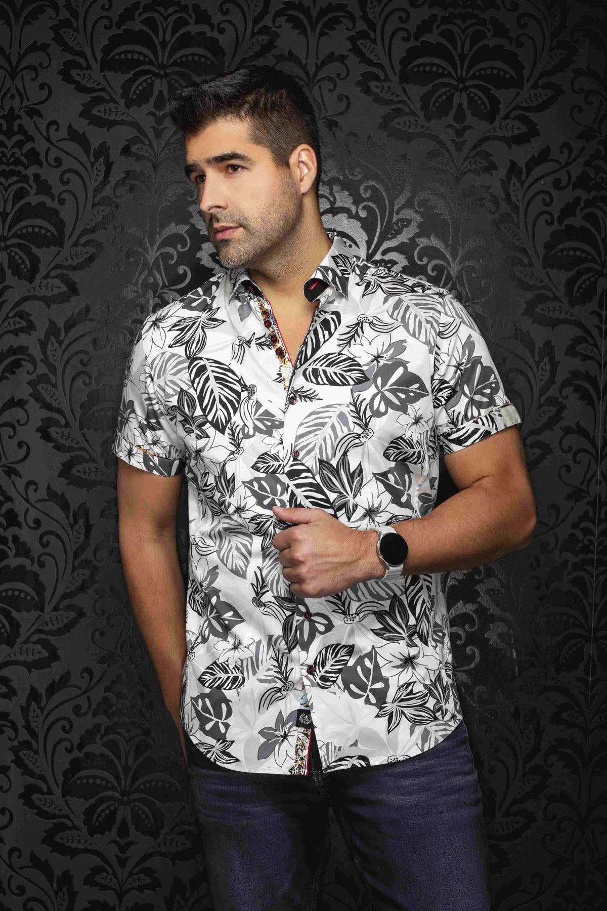 Chemise Manches Courtes AU NOIR (BLACK - 262710) MODÈLE: BOLONIA (SS)