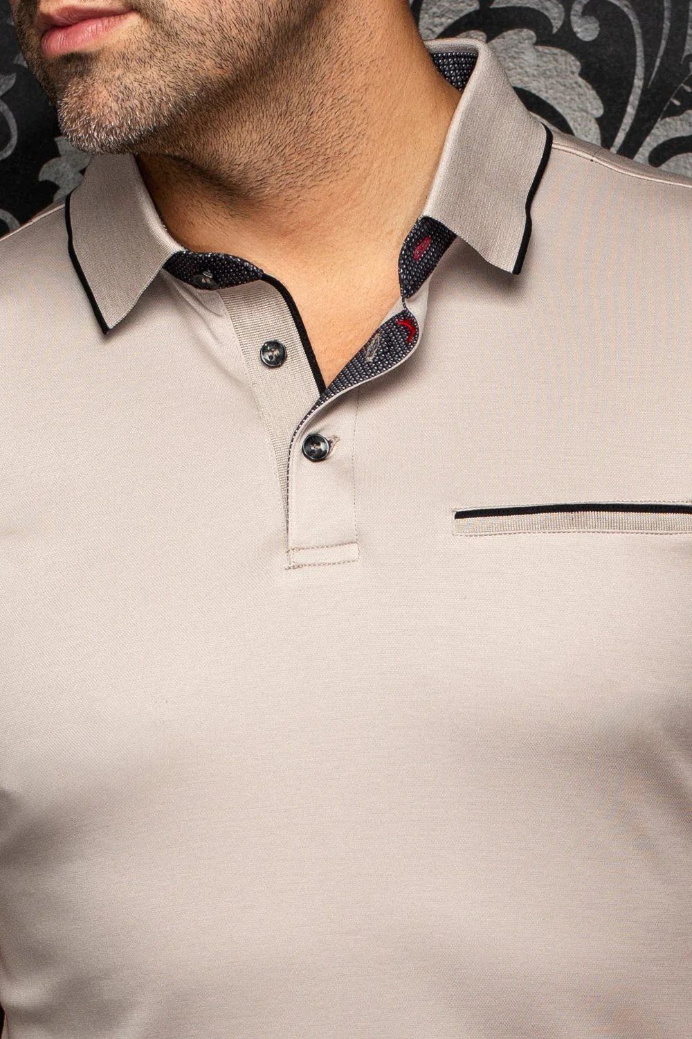 Polo manches courtes AU NOIR (STONE - 262739) MODÈLE: MERCURY