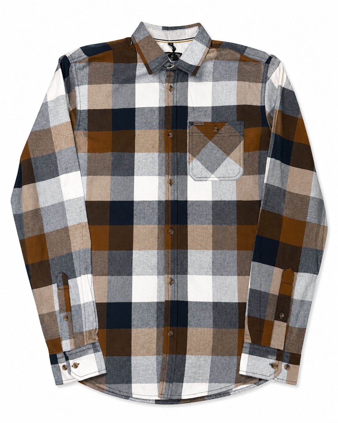 Chemise sport manches longues POINT ZERO (NAVY/BROWN - 262766) MODÈLE: 7664567