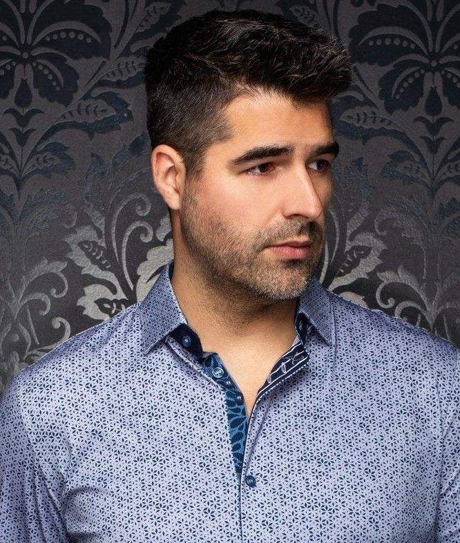 CHEMISE MANCHES LONGUES AU NOIR (GRIS/BLEU - 262783) MODÈLE: NOVA