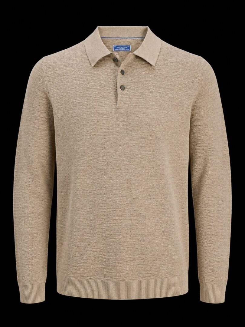 POLO TRICOT MANCHES LONGUES JACK&JONES (LEMON PEPPER - 262784) MODÈLE: 12299904