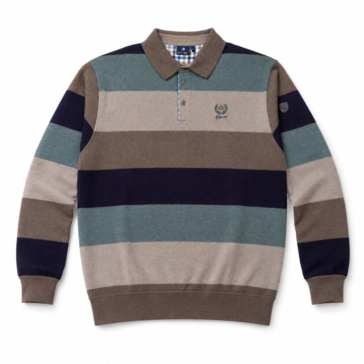 POLO MANCHES LONGUES ETHNIC BLUE (FORET - 262803) MODÈLE: 9029-13A