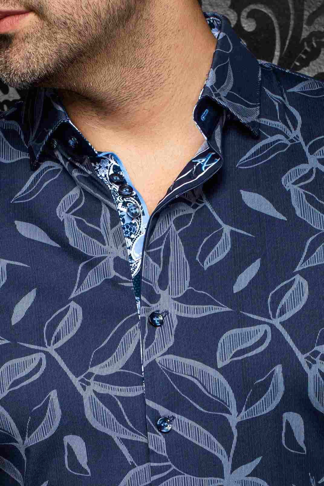 CHEMISE MANCHES LONGUES AU NOIR (NAVY - 262814) MODÈLE: AZRAK