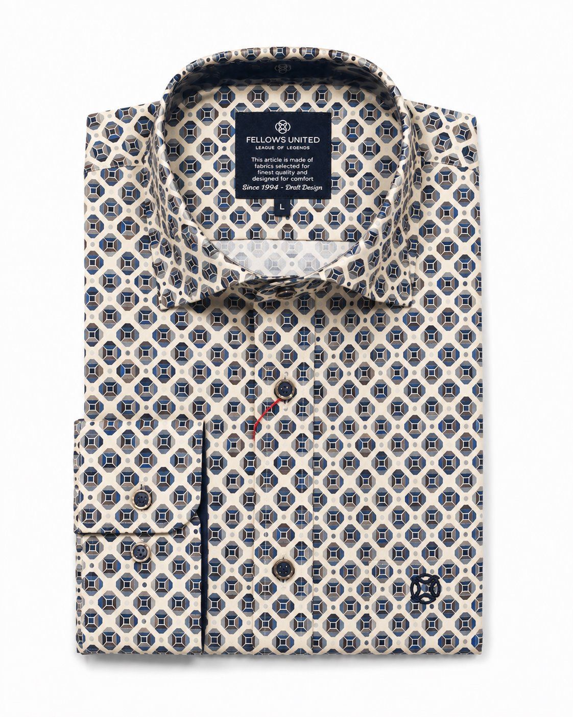 CHEMISE MANCHES LONGUES FELLOWS UNITED (147-BEIGE - 262819) MODÈLE: 62.6518