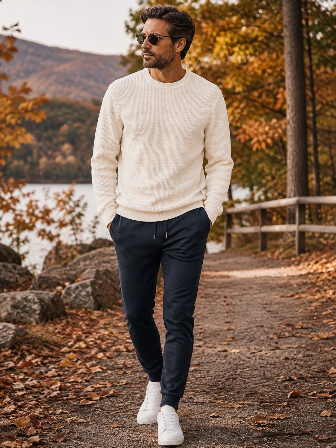 CHANDAL COL ROND JACK & JONES (BLANC - 262832) MODÈLE: 12301707