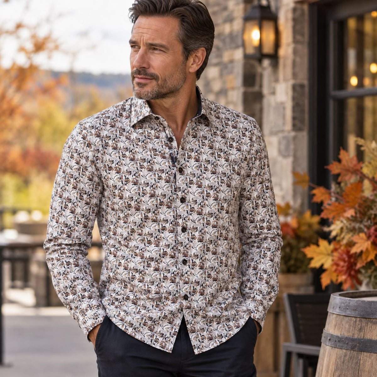 CHEMISE MANCHES LONGUES OXFORD STREET (GRIS - 262905) MODÈLE: F26OX4623