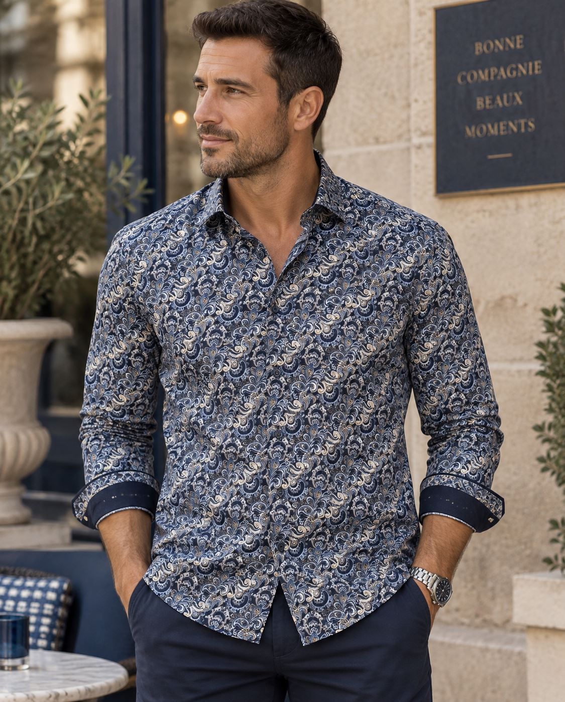 CHEMISE MANCHES LONGUES OXFORD STREET (MARINE - 262906) MODÈLE: F26OX4648